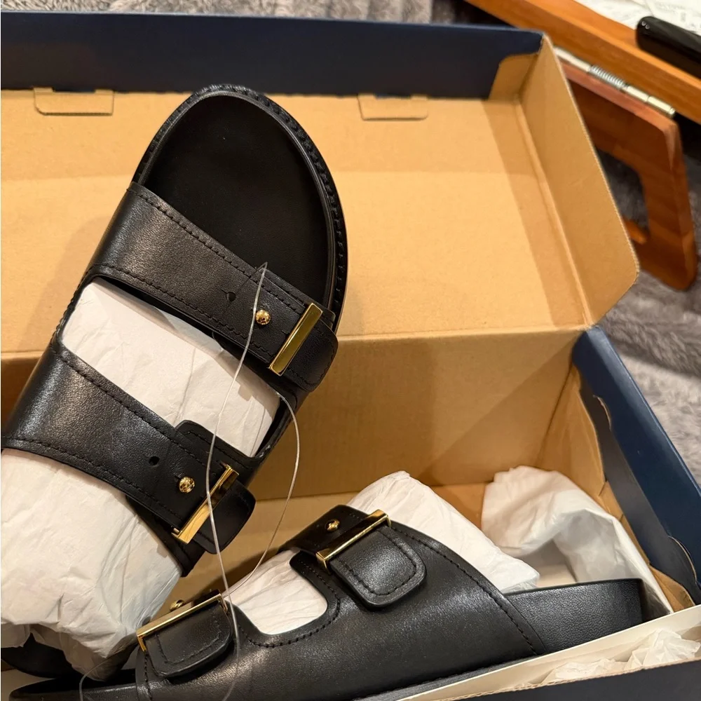 NWT Cole Haan Black Marisol Footbed Womens Sandals